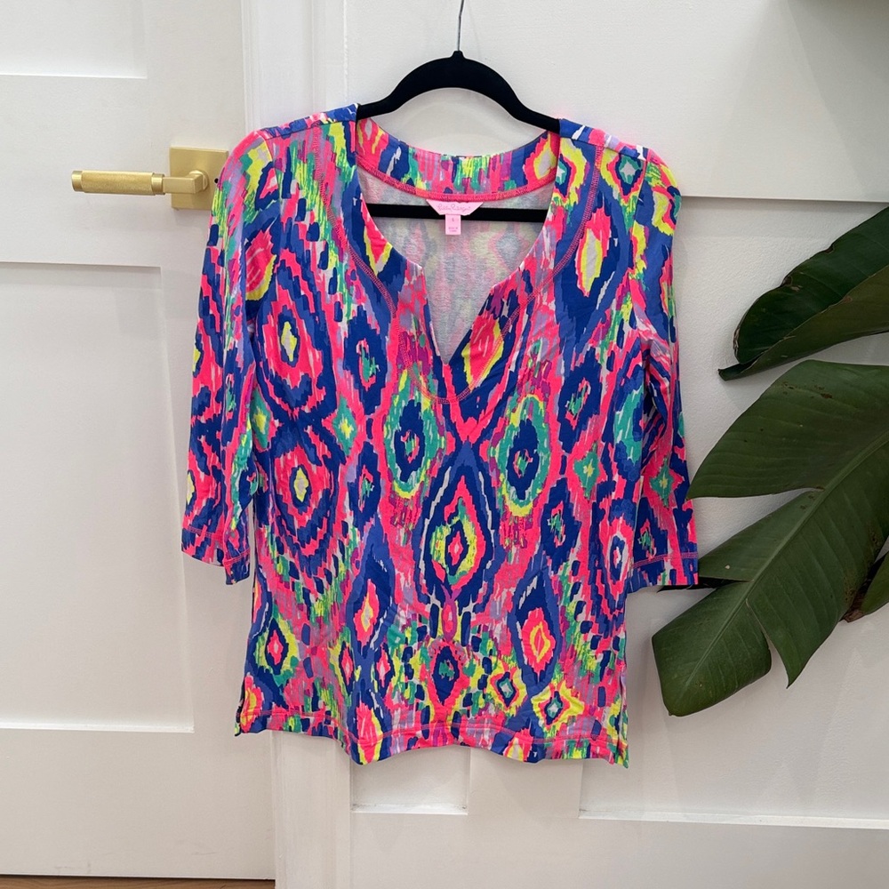 Lilly Pulitzer UPF 50+ Justina Tunic Top in Multi Luminescent NWT